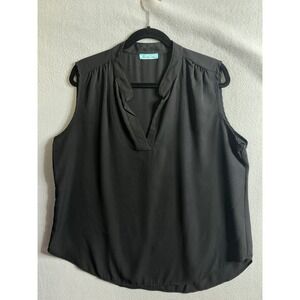 Double Click Top Women's XL Sleeveless Blouse V-Neck Casual‎ Elegant Plus Size